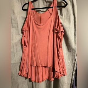 Cold Shoulder Pink Dress Shirt